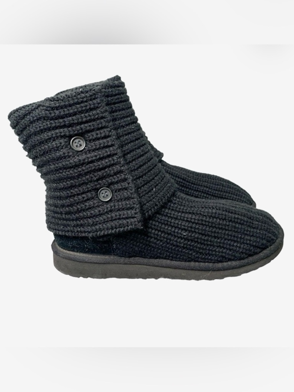 UGGS Black Knit Button Boots